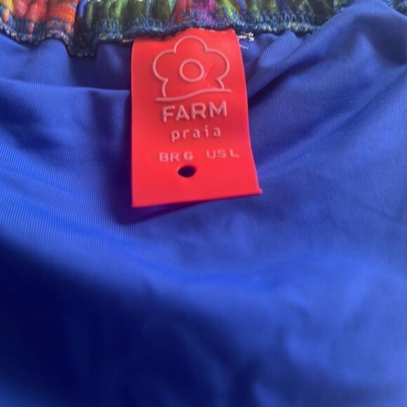 FARM Rio NEW Bananamix string bikini top in royal blue w/vibrant colors & beads - Picture 7 of 8